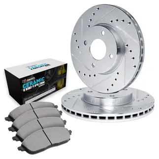 R1 Concepts WGTN1-31016 Brake Rotors - D/S - Silver W/ Euro Ceramic Pads